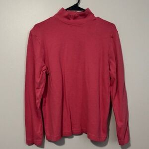 USED Womans Croft & Barrow Stretch Long Sleeve Turtle Neck Shirt Color Pink Sz M